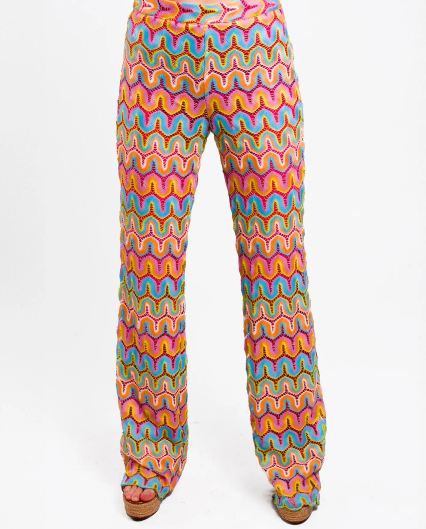 Cuplé Pantalon Campana Crochet Multicolor^Mujer Pantalones