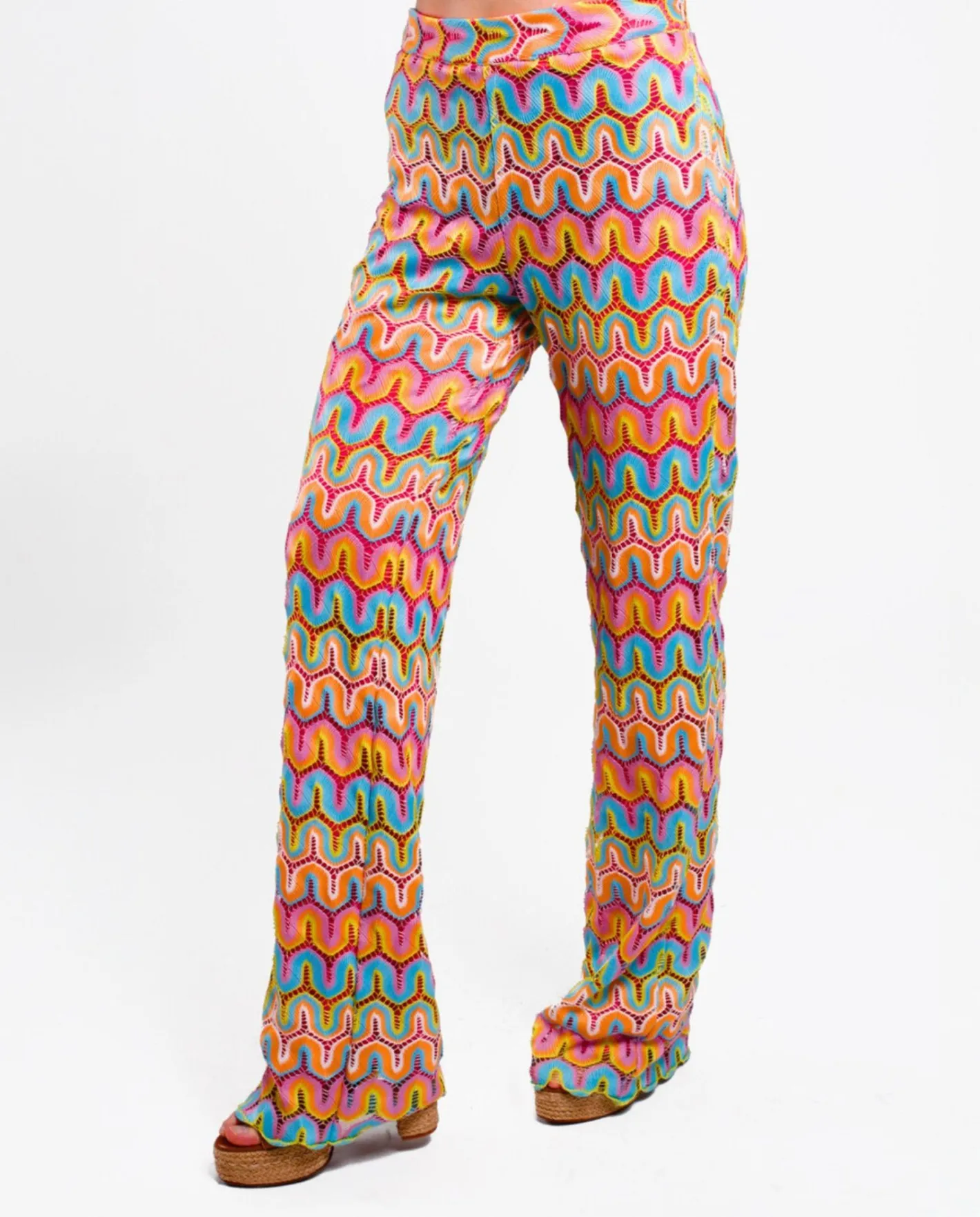 Cuplé Pantalon Campana Crochet Multicolor^Mujer Pantalones