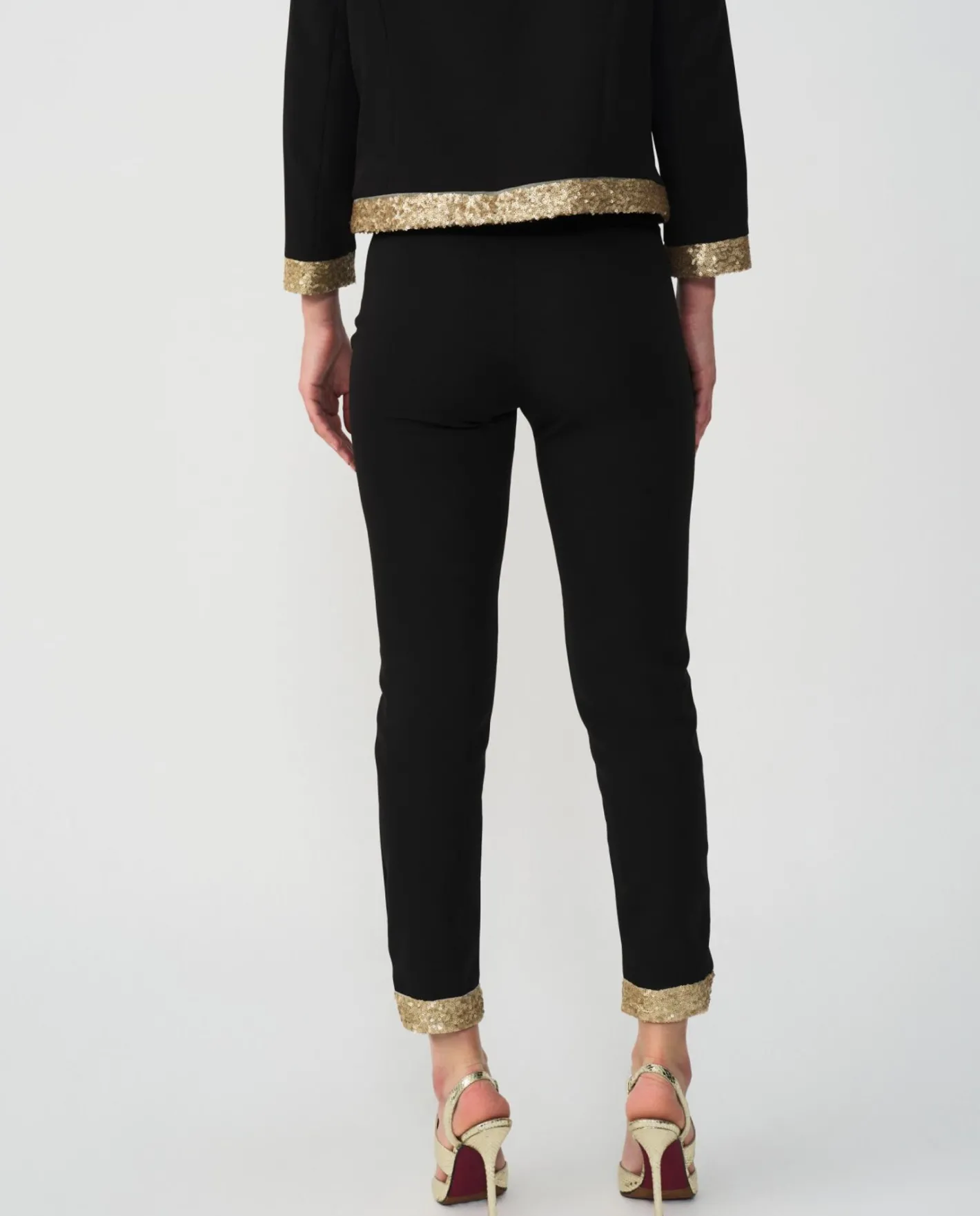 Cuplé Pantalon Crep Negro Lentejuelas^Mujer Pantalones