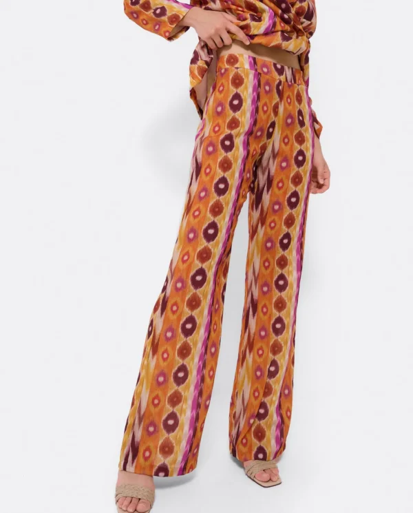 Cuplé Pantalon Recto Tejido Estampado Etnico^Mujer Pantalones