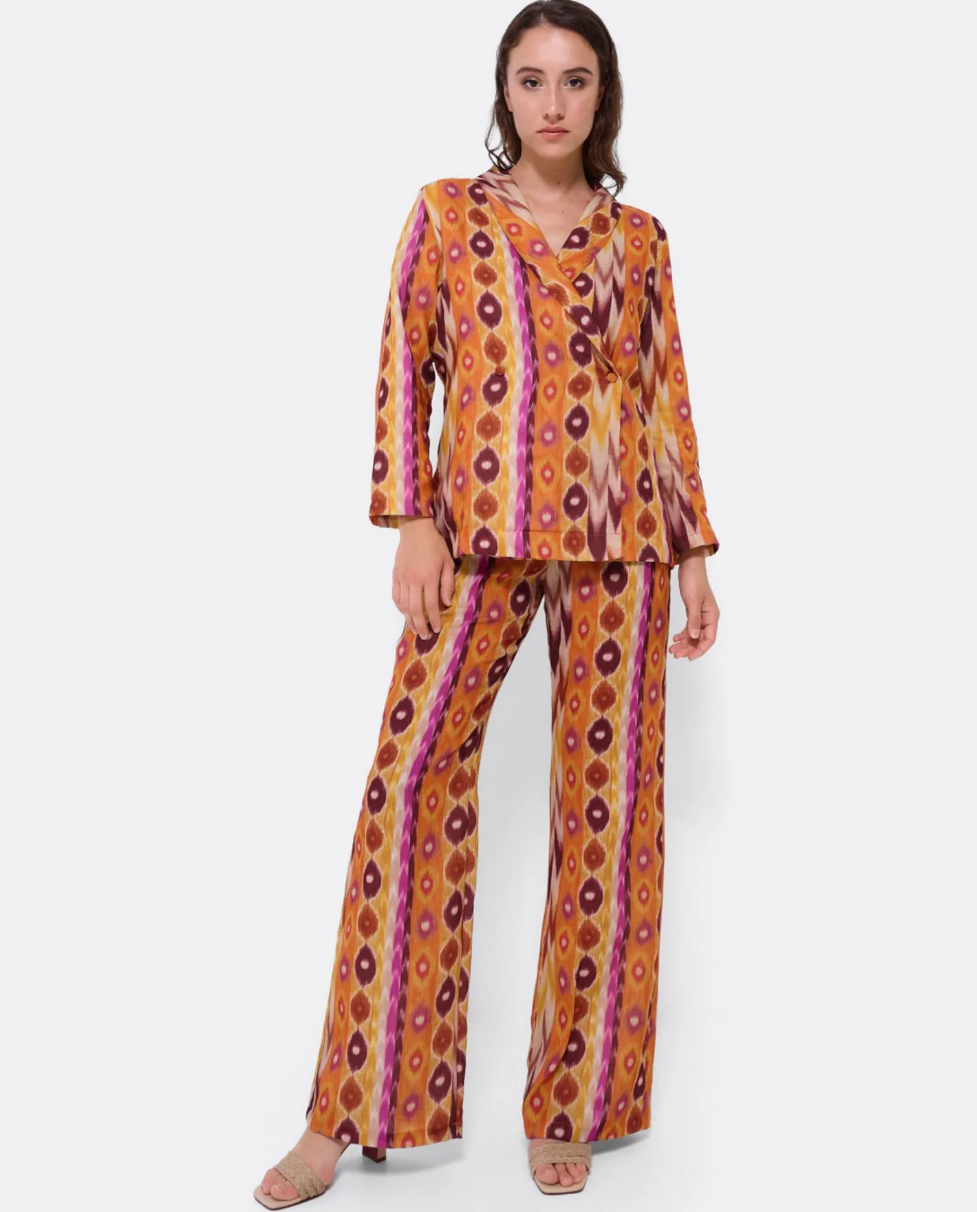 Cuplé Pantalon Recto Tejido Estampado Etnico^Mujer Pantalones