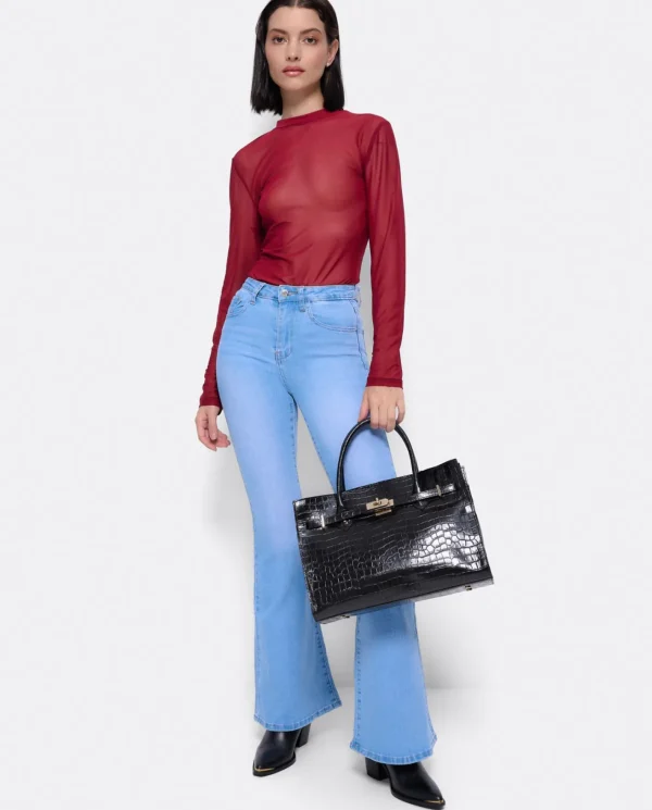 Cuplé Pantalon Vaquero Con Campana Vaquero Azul^Mujer Pantalones