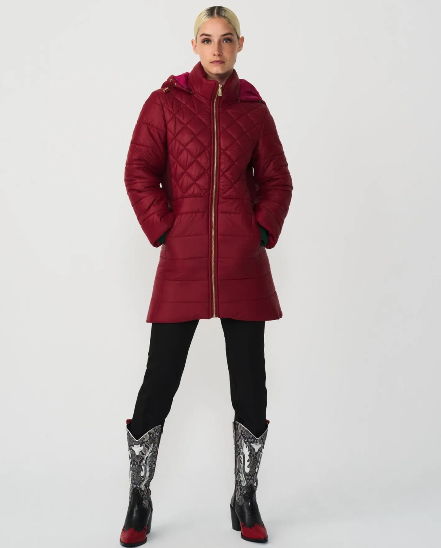 Cuplé Parka Nylon Burdeos^Mujer Chaquetas Y Abrigos