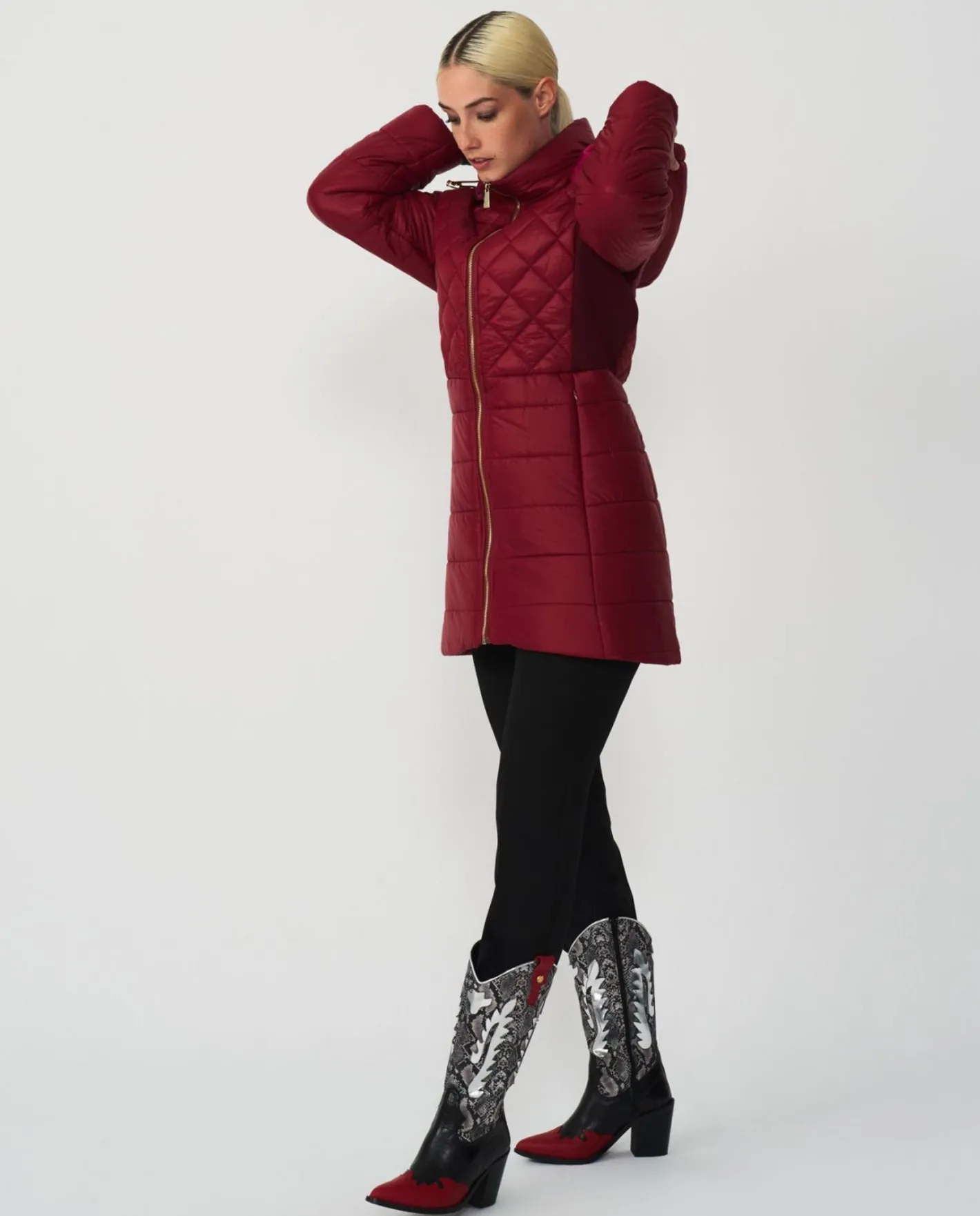 Cuplé Parka Nylon Burdeos^Mujer Chaquetas Y Abrigos