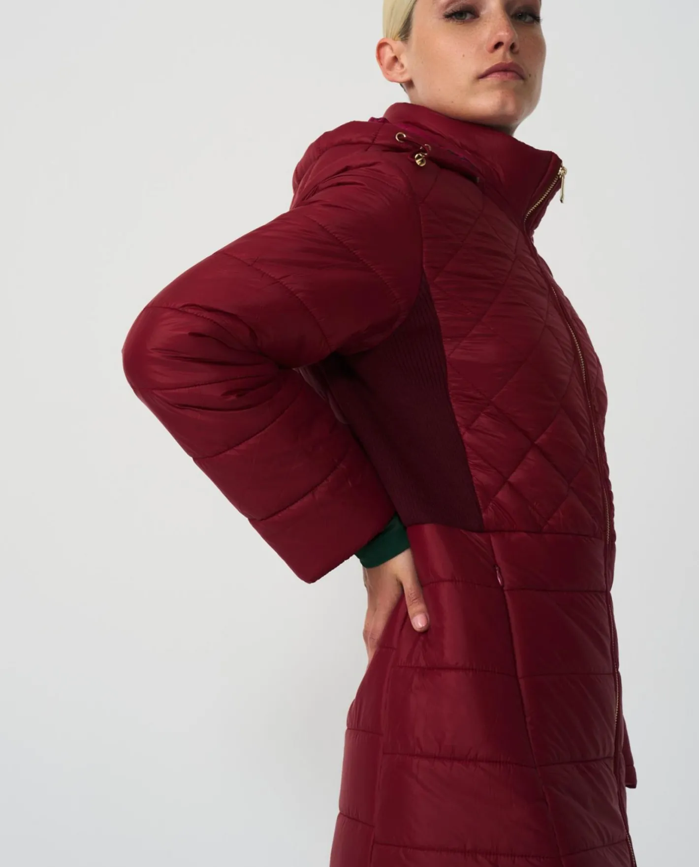 Cuplé Parka Nylon Burdeos^Mujer Chaquetas Y Abrigos