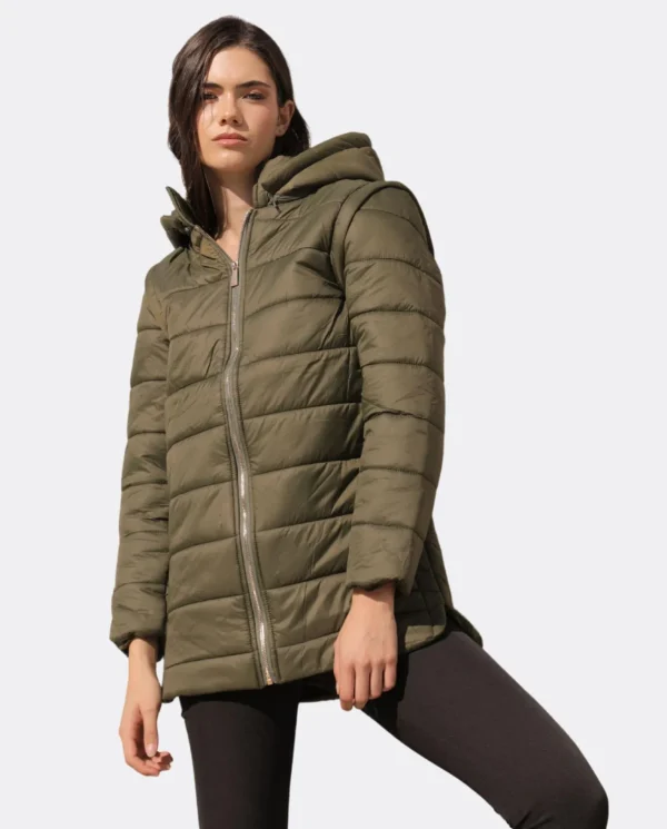 Cuplé Parka Nylon Verde^Mujer Chaquetas Y Abrigos