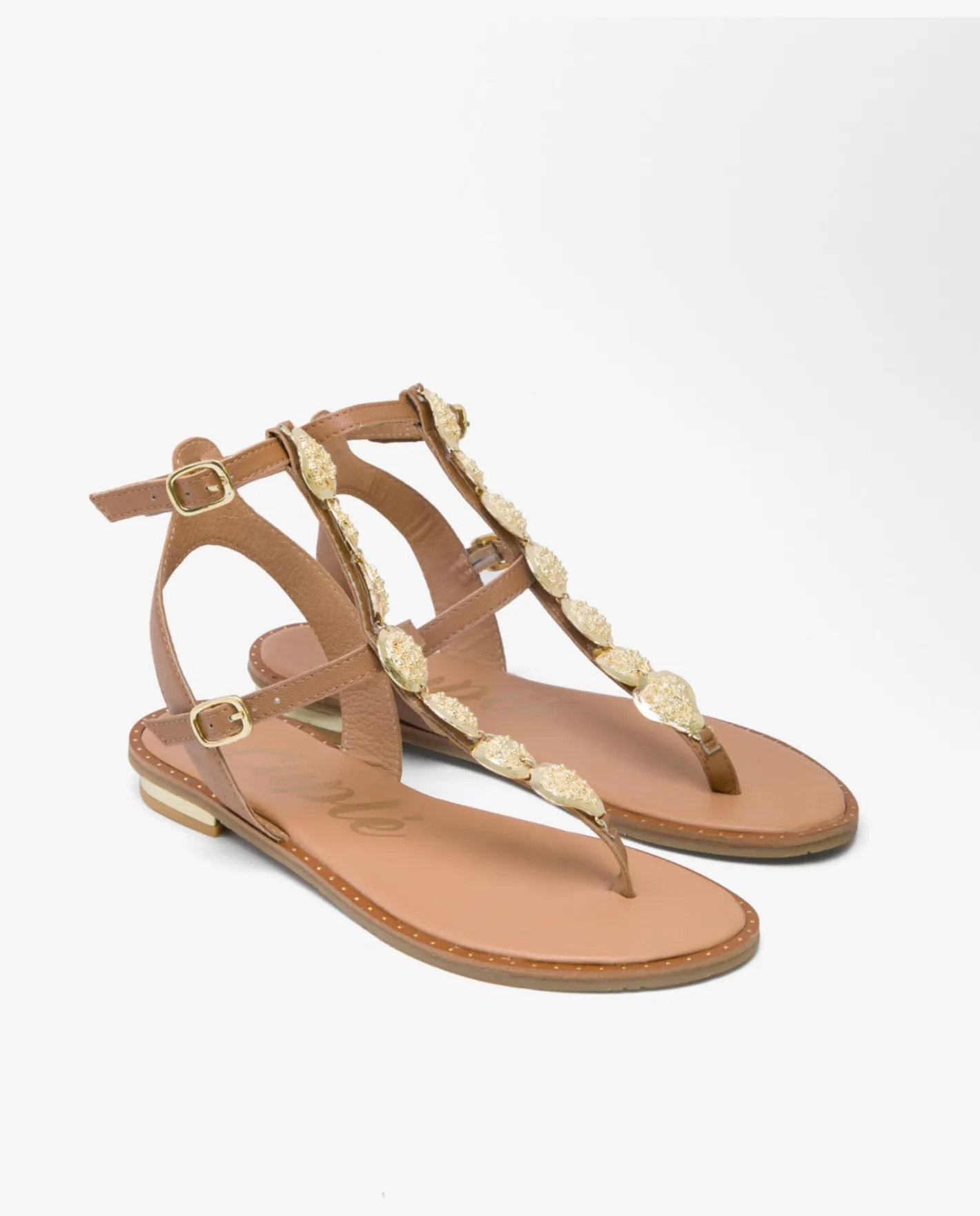 Cuplé Romana Chapas Napa Beig^Mujer Sandalias