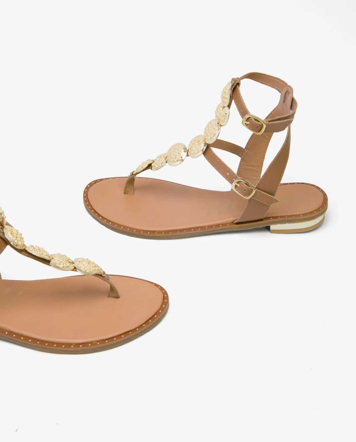 Cuplé Romana Chapas Napa Beig^Mujer Sandalias