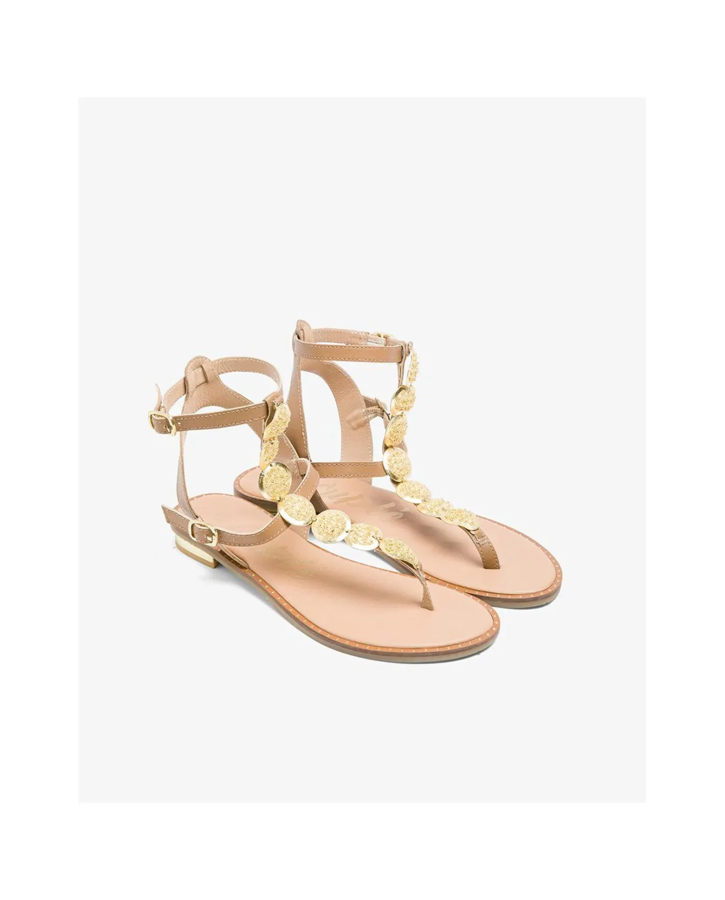 Cuplé Romana Chapas Napa Beig^Mujer Sandalias