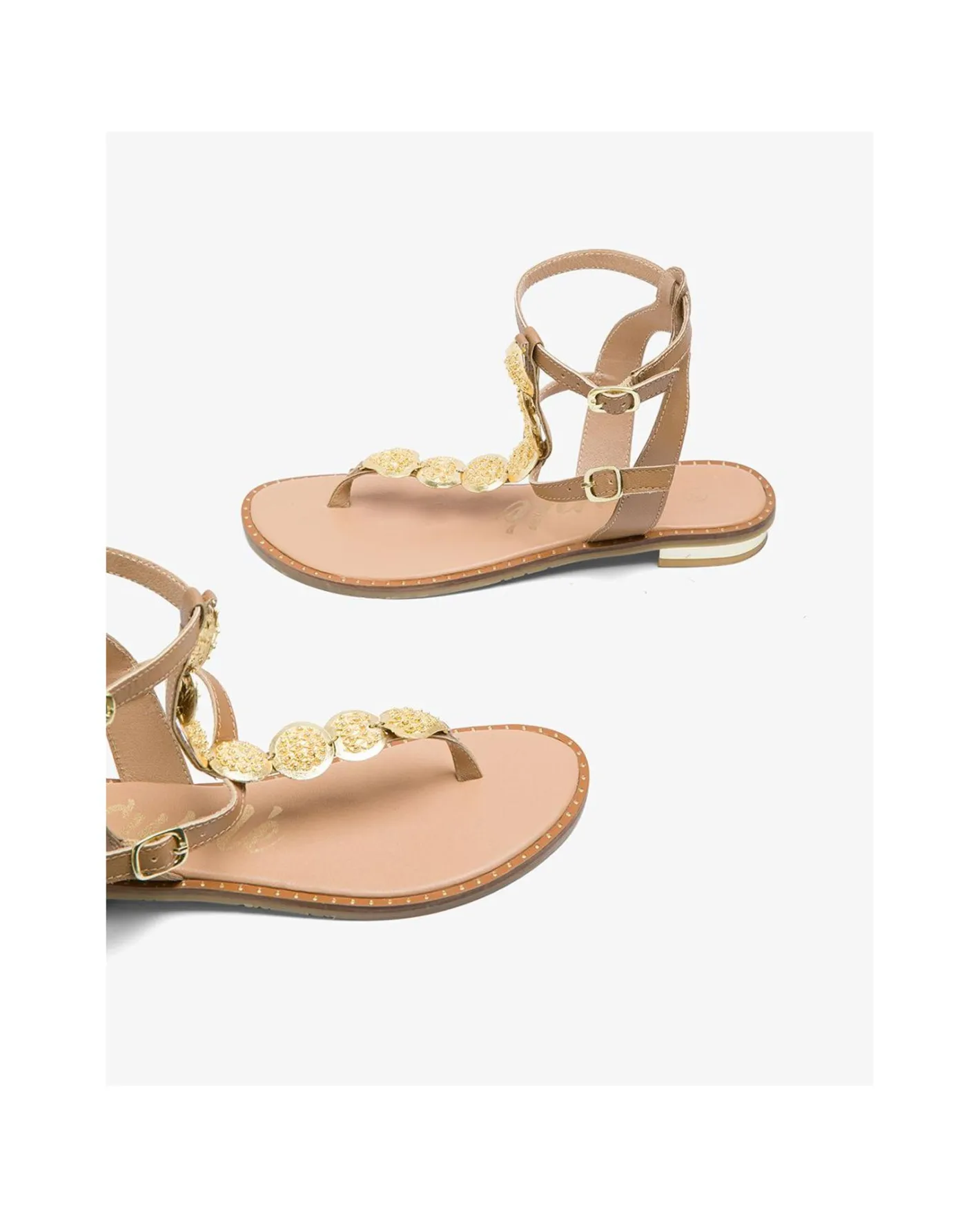 Cuplé Romana Chapas Napa Beig^Mujer Sandalias