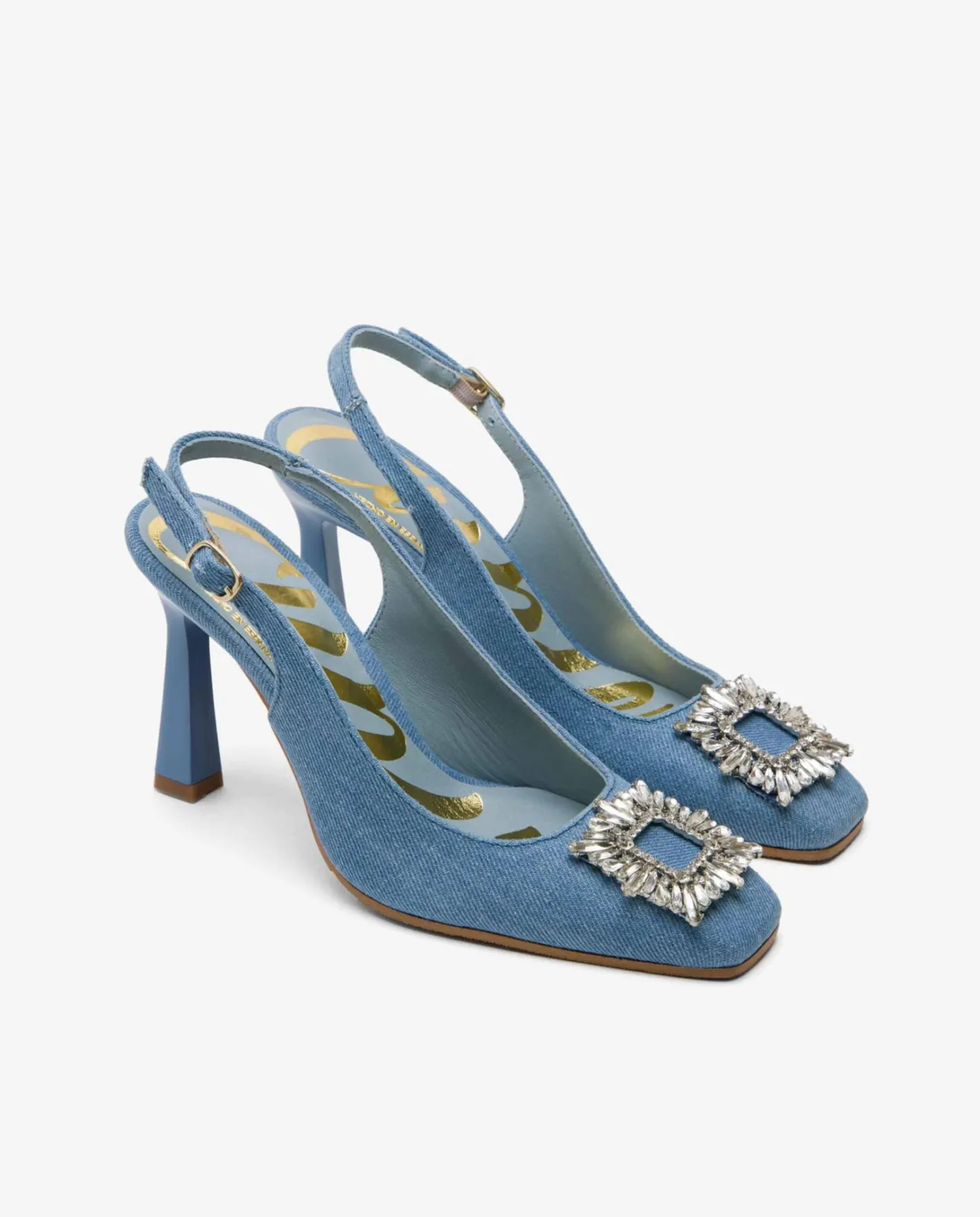 Cuplé Salon Destalonado Adorno Cristal Vaquero Azul^Mujer Salones & Stilletos