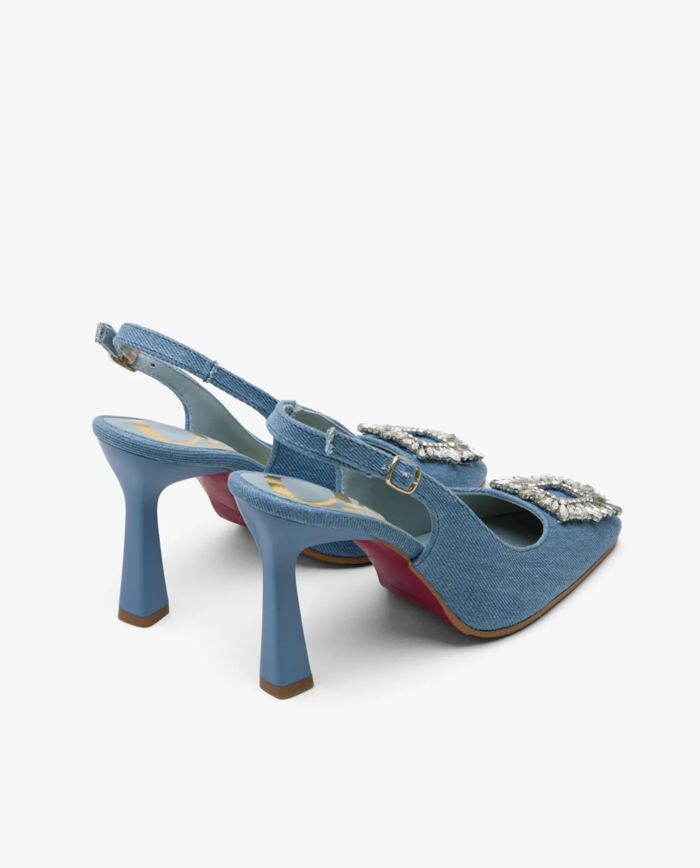 Cuplé Salon Destalonado Adorno Cristal Vaquero Azul^Mujer Salones & Stilletos