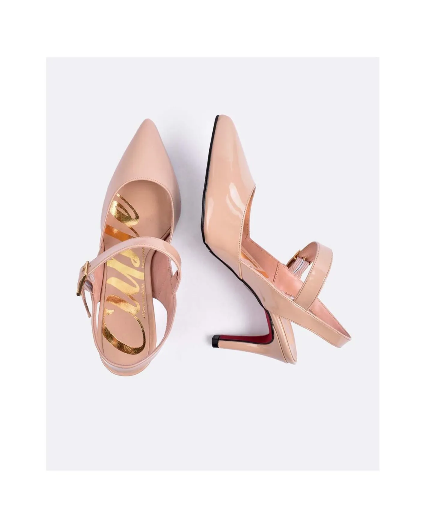 Cuplé Salon Destalonado Hebilla Charol Sable^Mujer Salones & Stilletos