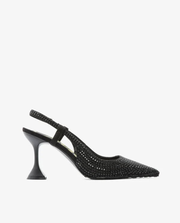 Cuplé Salon Destalonado Strass Raso Negro^Mujer Salones & Stilletos