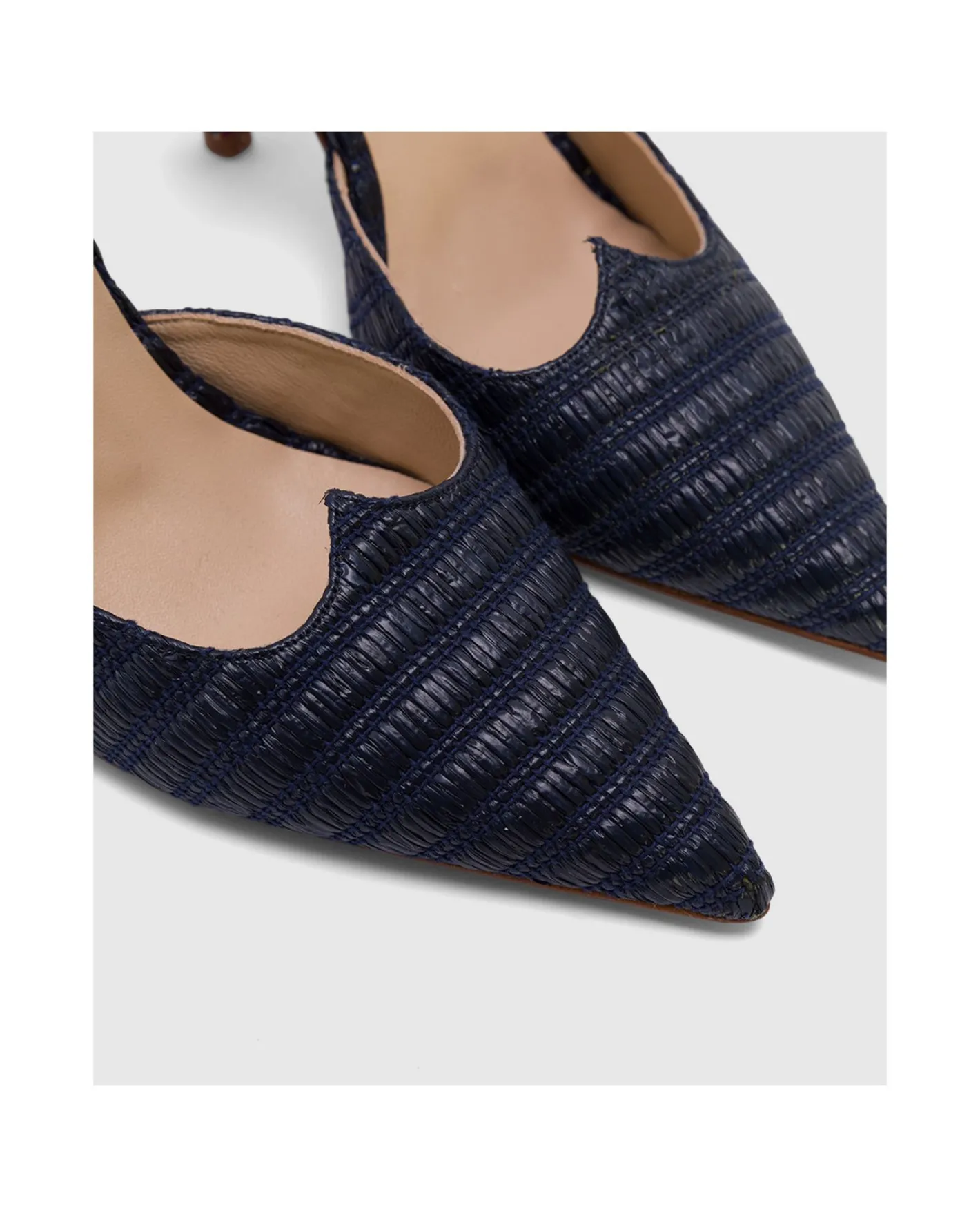 Cuplé Salon Destalonado Vejer Rafia Marino^Mujer Zapatos Tacón
