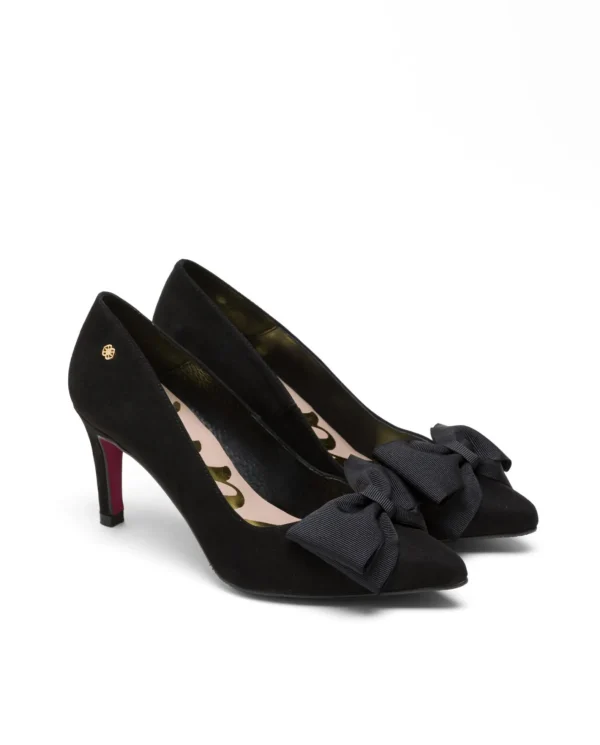 Cuplé Salon Lazo Ultrasuede Negro^Mujer Salones & Stilletos