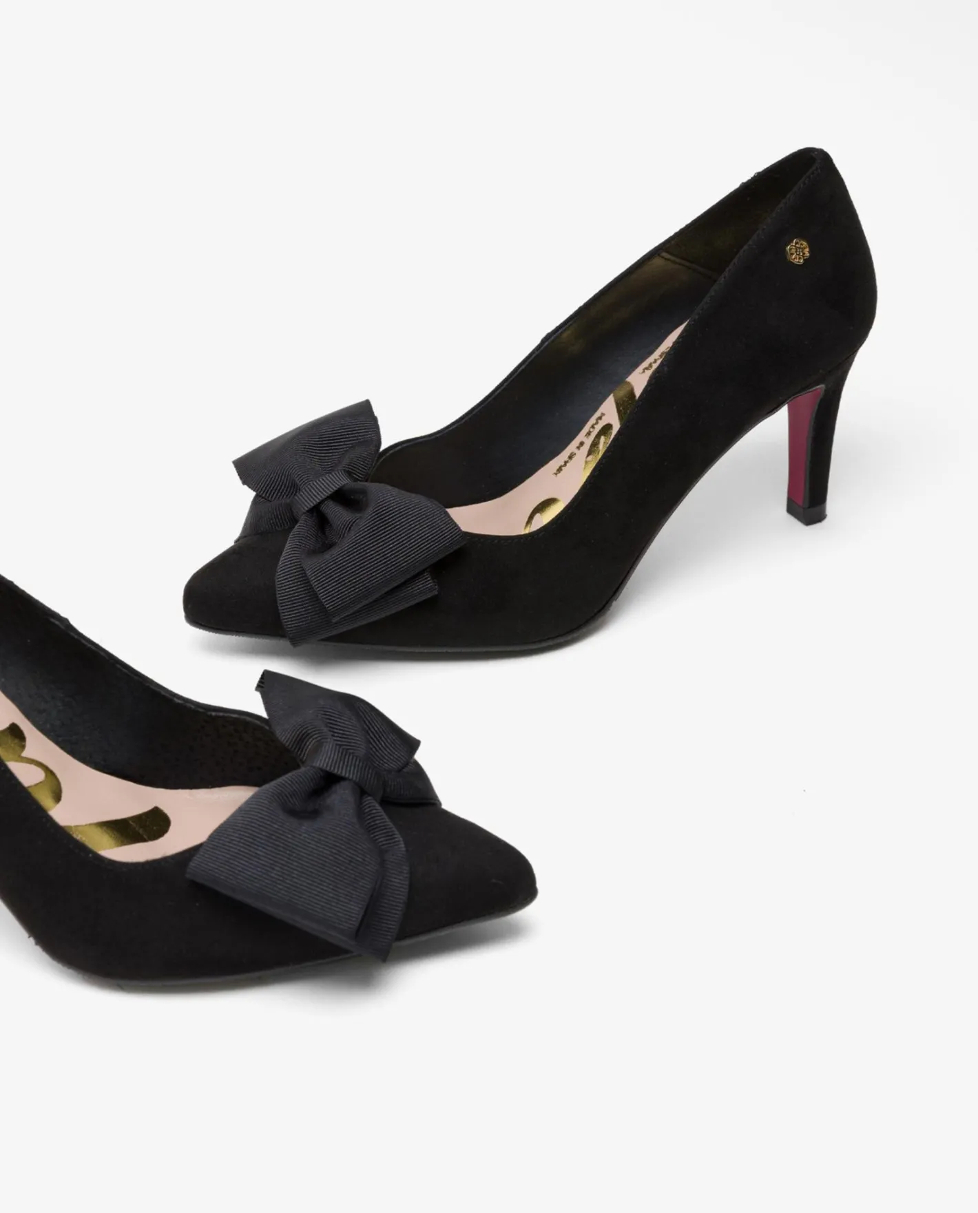 Cuplé Salon Lazo Ultrasuede Negro^Mujer Salones & Stilletos