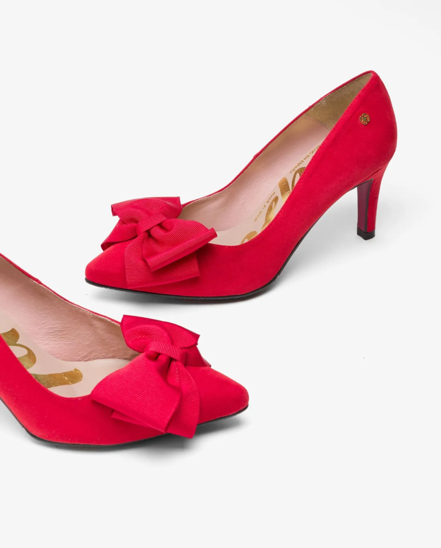 Cuplé Salon Lazo Ultrasuede Rojo^Mujer Salones & Stilletos
