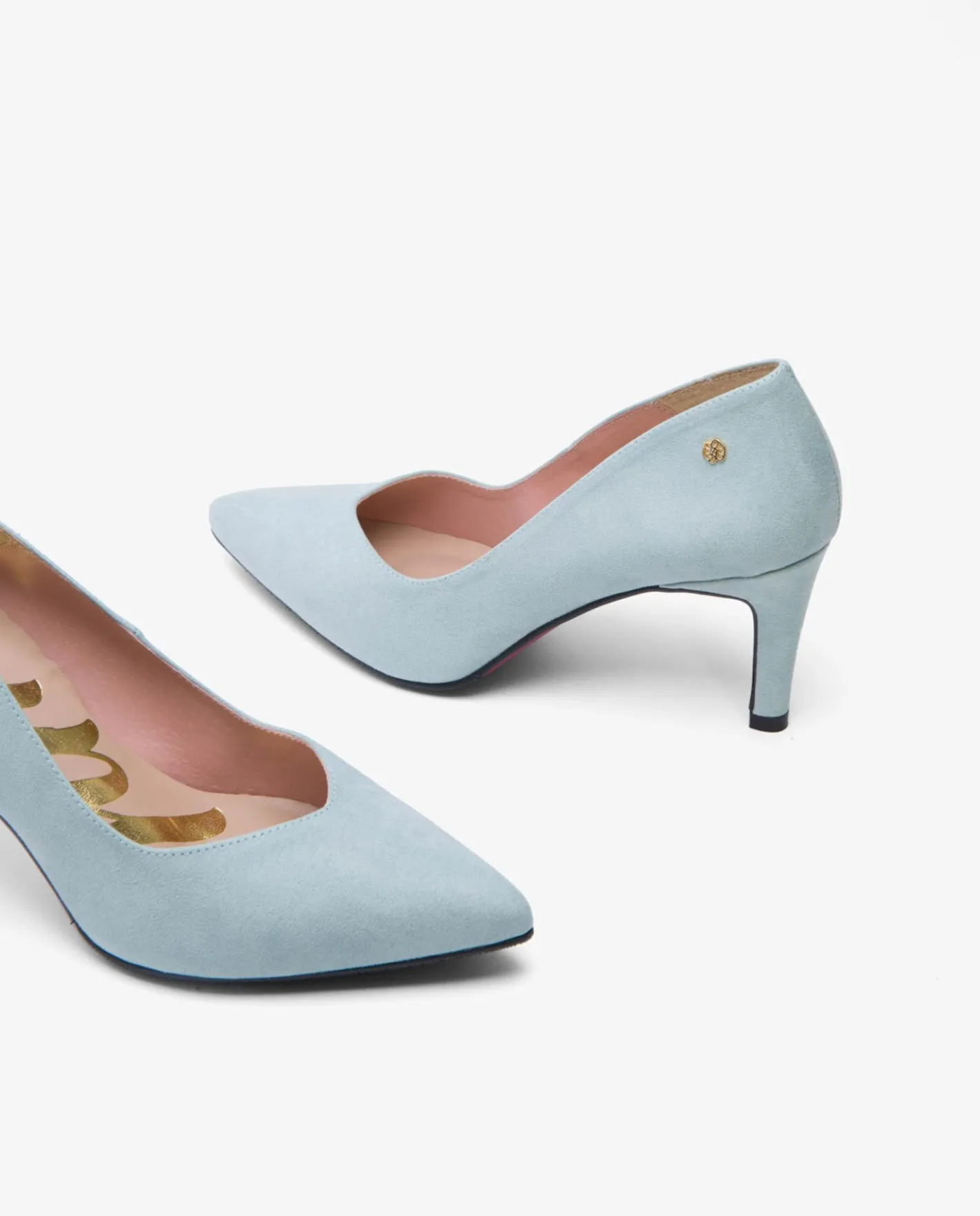 Cuplé Salon Pico Ultrasuede Celeste^Mujer Salones & Stilletos