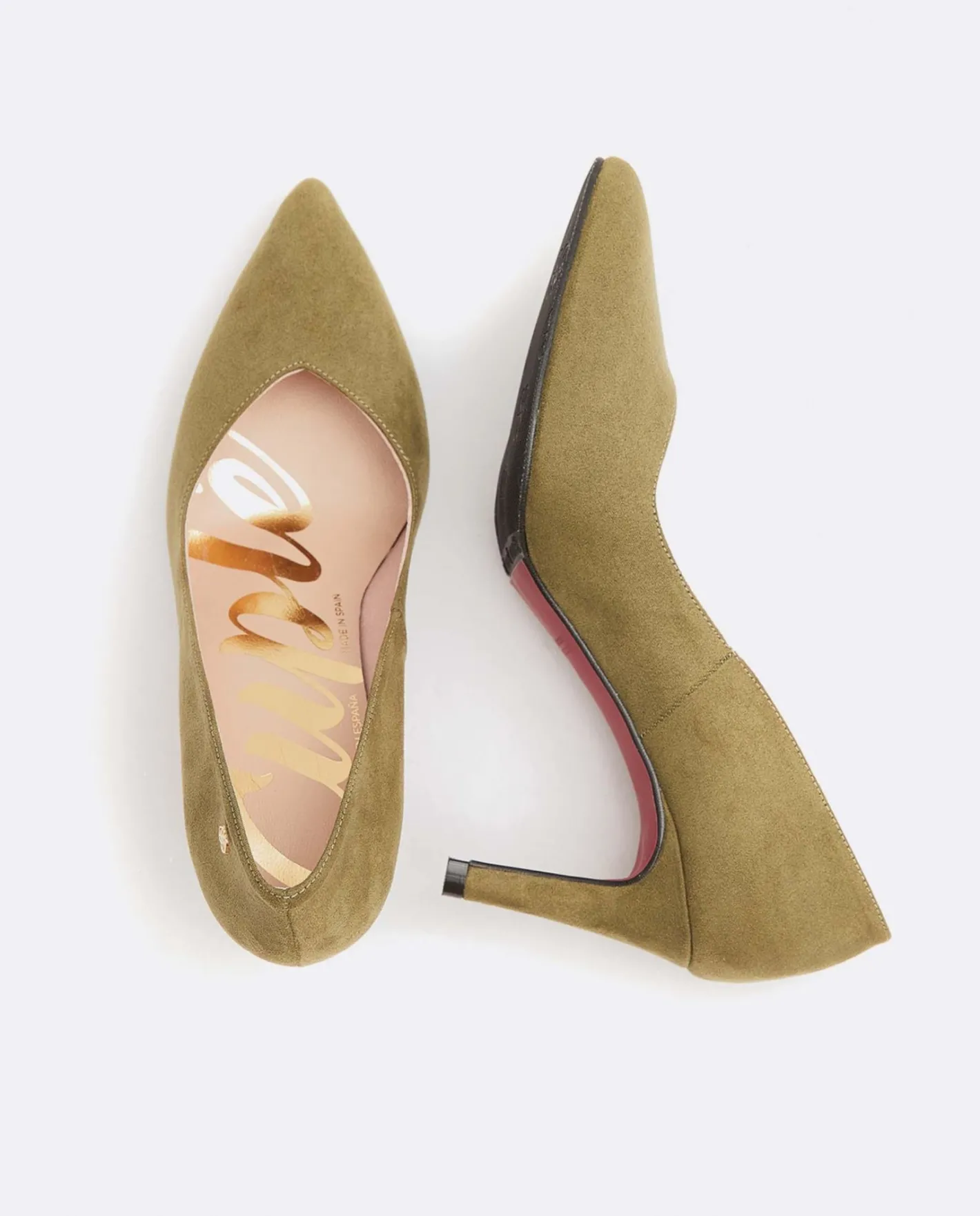 Cuplé Salon Pico Ultrasuede Kaki^Mujer Salones & Stilletos