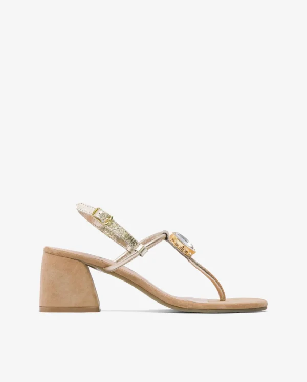Cuplé Sand. Joya Tacón Napa Oro^Mujer Sandalias