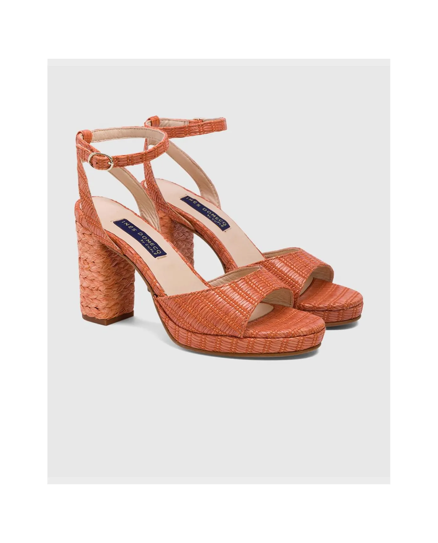 Cuplé Sandalia Almunecar Rafia Naranja^Mujer Zapatos Tacón