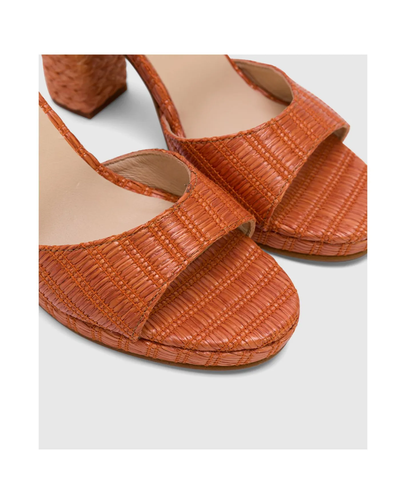 Cuplé Sandalia Almunecar Rafia Naranja^Mujer Zapatos Tacón