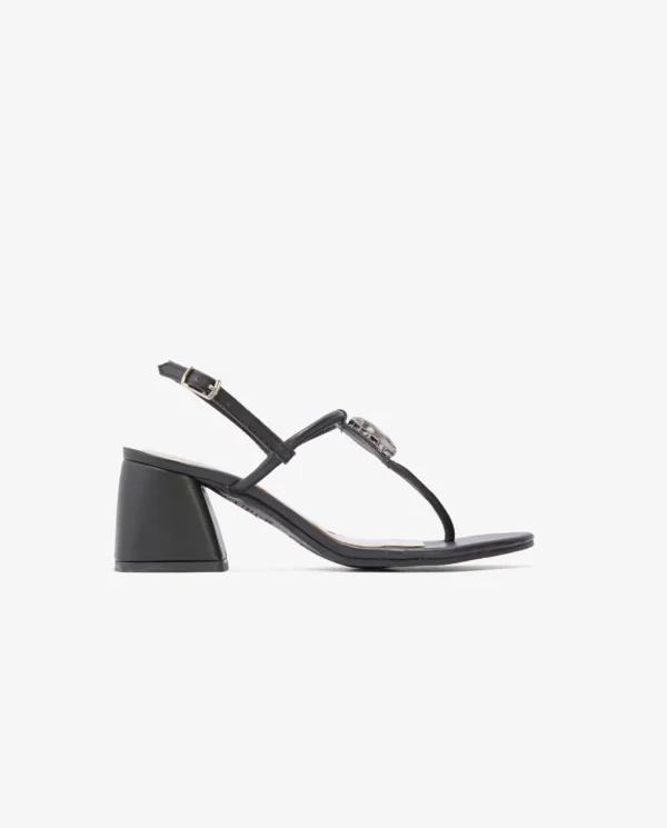 Cuplé Sandalia Joya Tacón Napa Negro^Mujer Sandalias Con Tacón