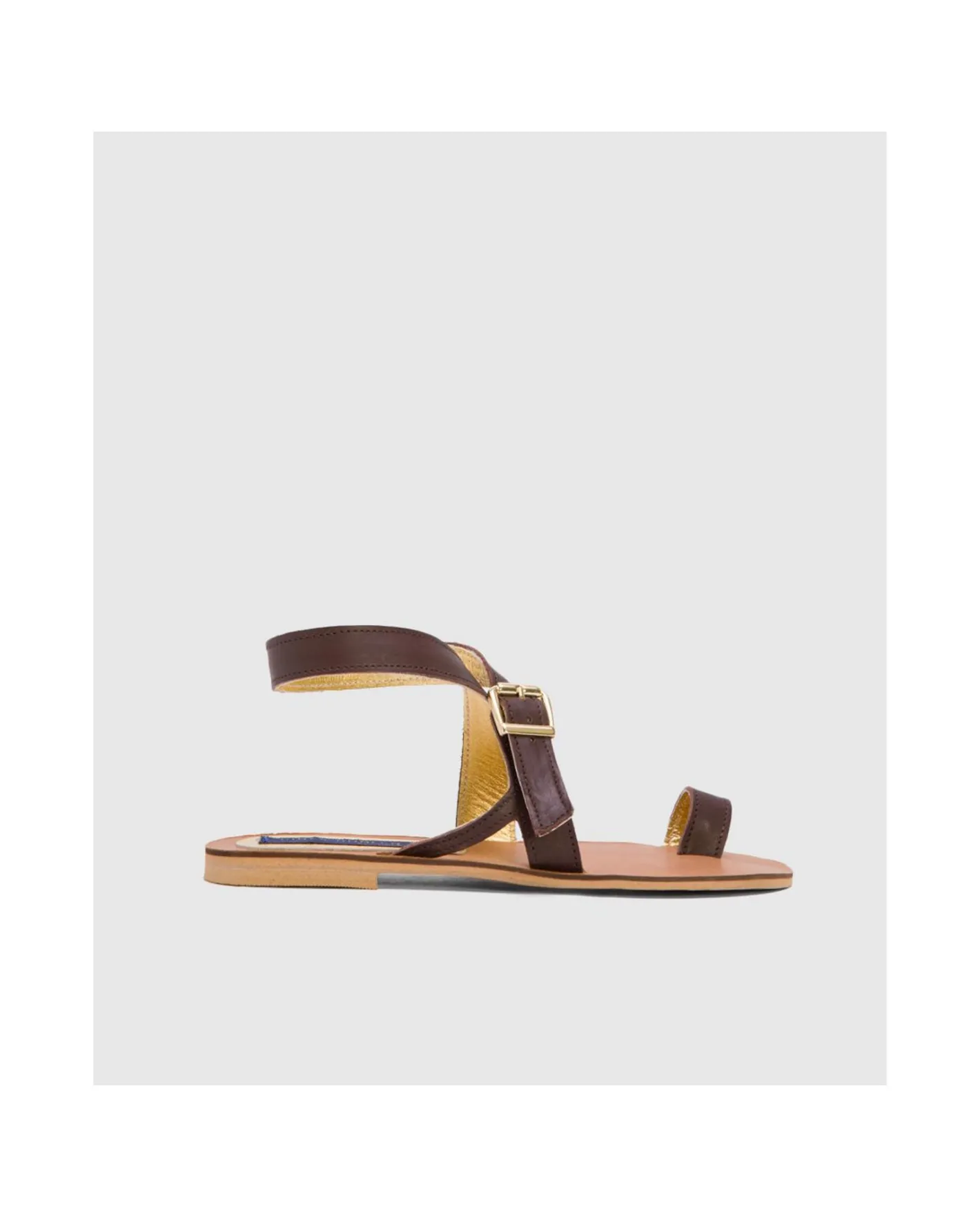 Cuplé Sandalia Las Negras Napa Marron^Mujer Zapatos Planos