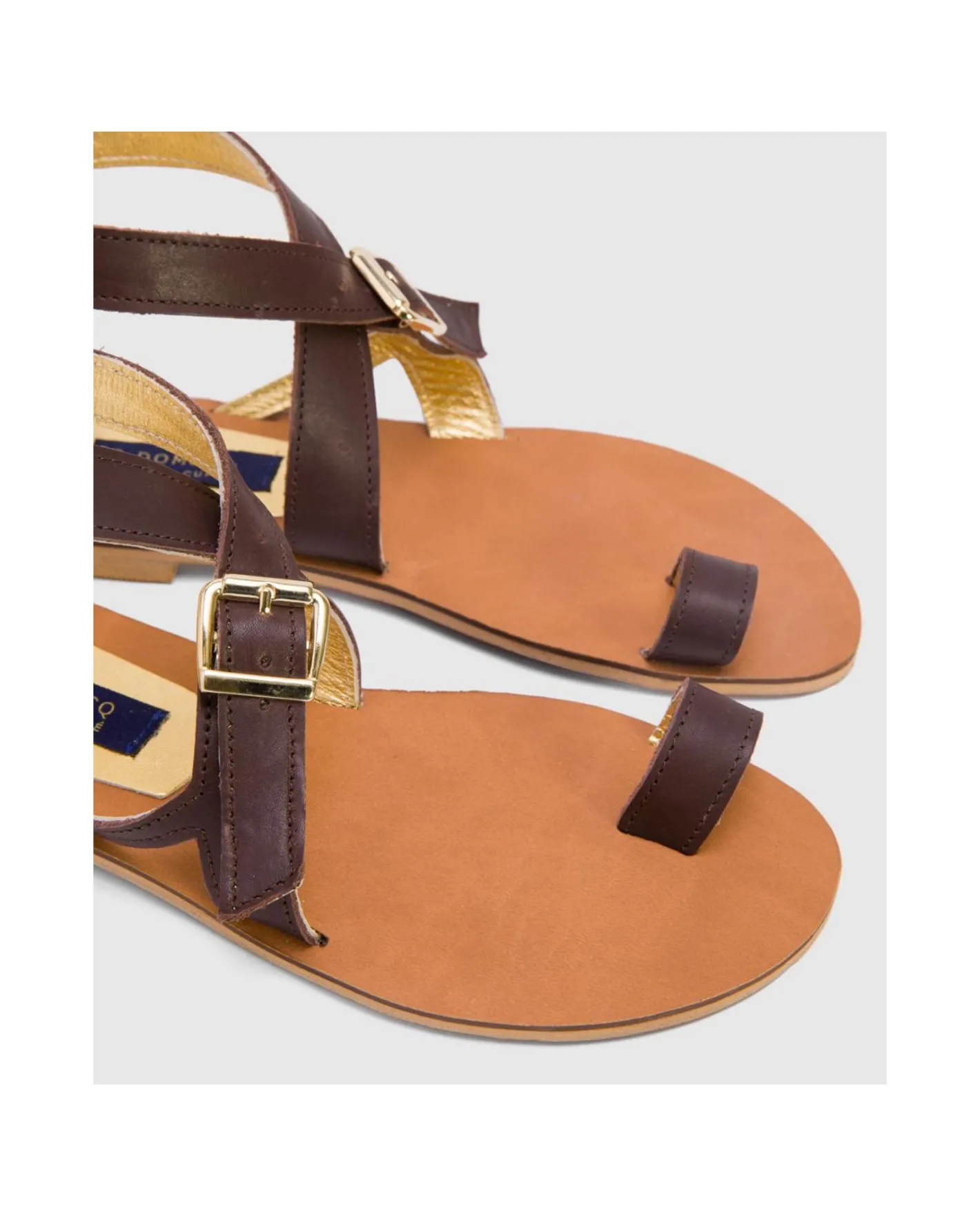 Cuplé Sandalia Las Negras Napa Marron^Mujer Zapatos Planos