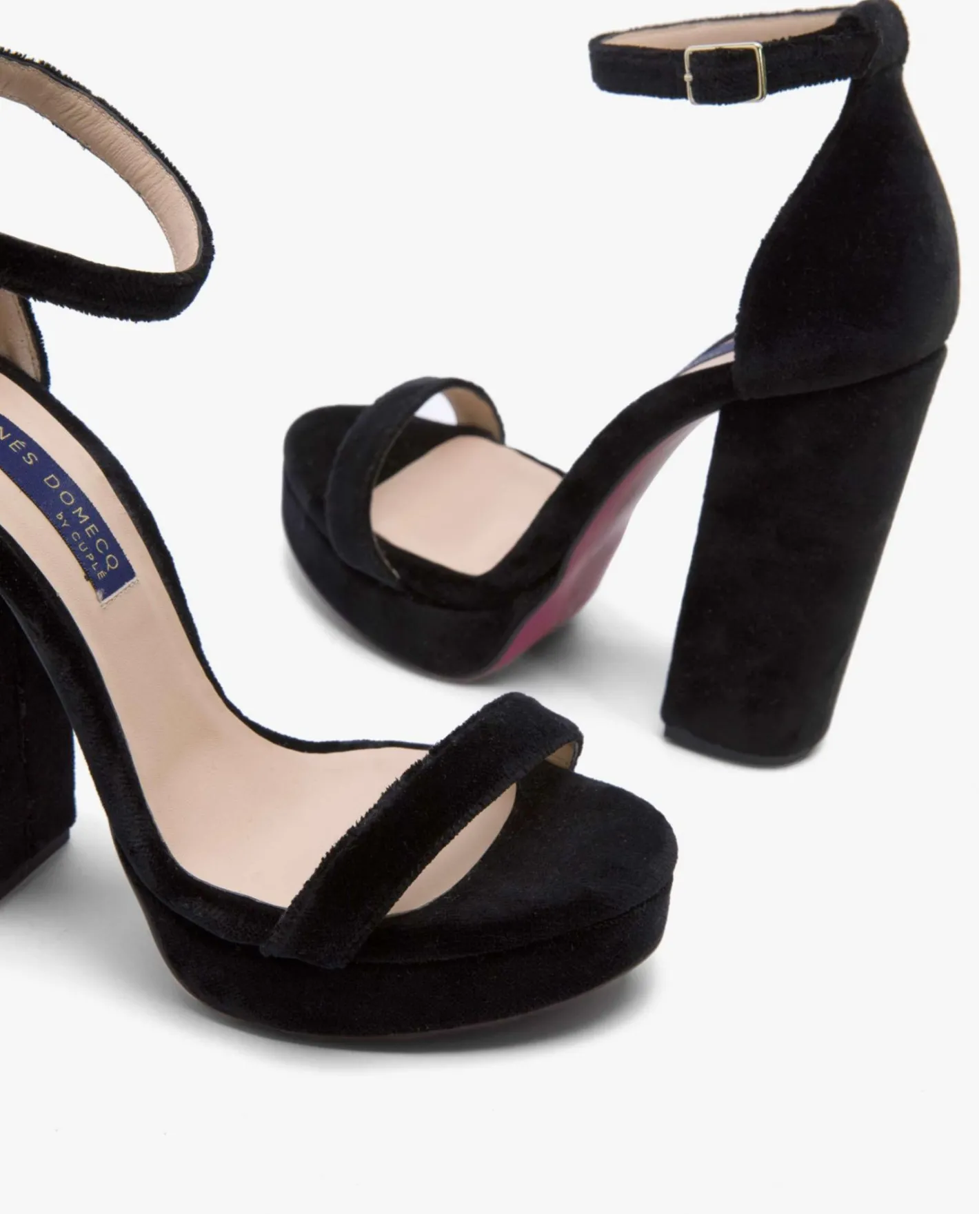 Cuplé Sandalia Malaga Terciopelo Negro^Mujer Special Prices