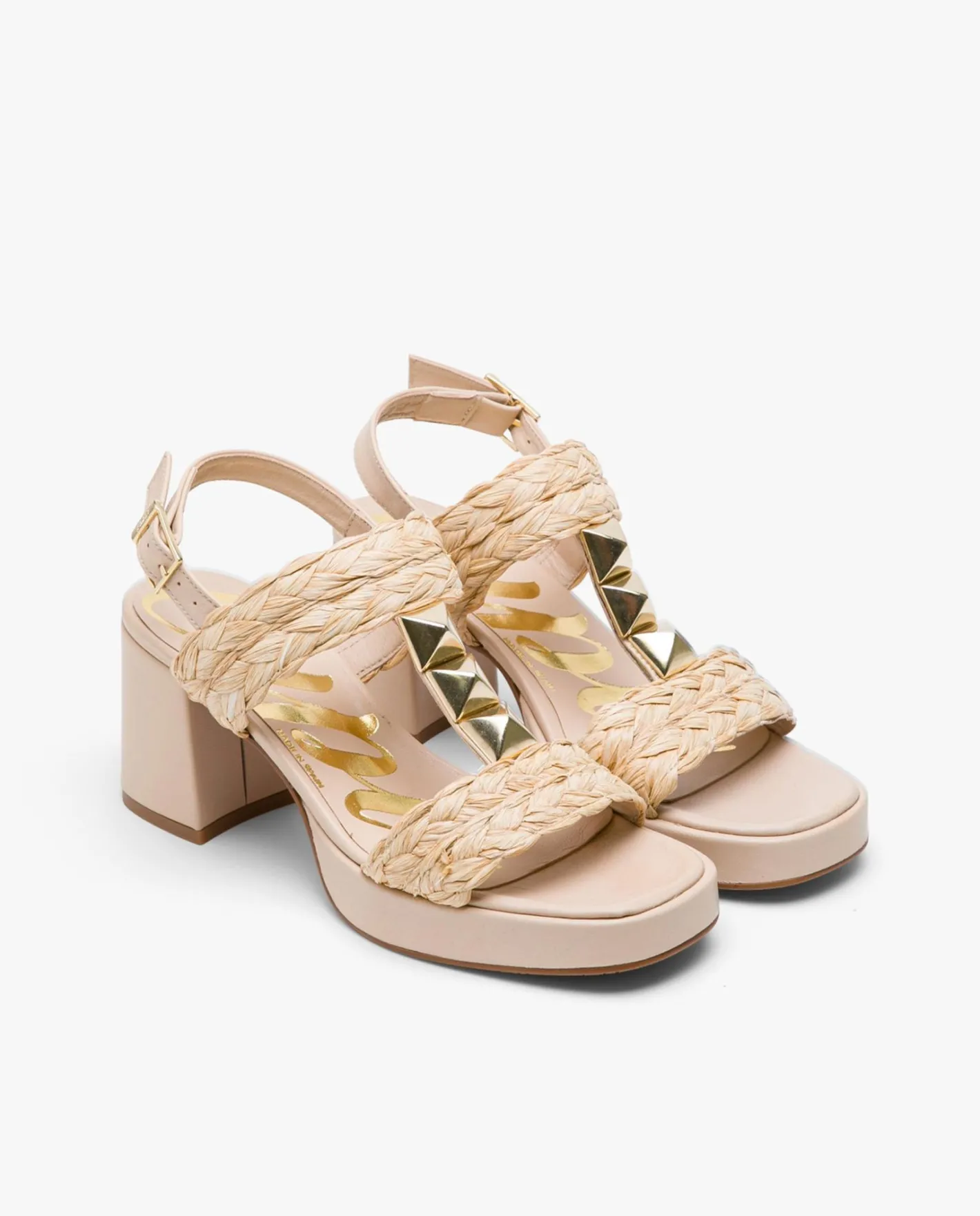 Cuplé Sandalia Piramides Rafia Beig^Mujer Sandalias