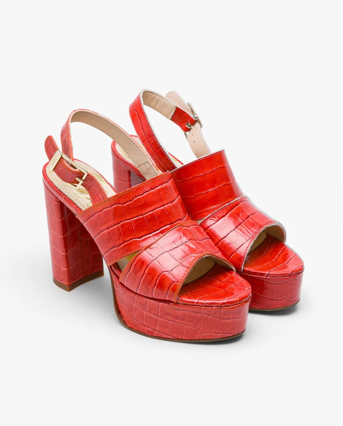 Cuplé Sandalia Plataforma Napa Coco Naranja^Mujer Sandalias