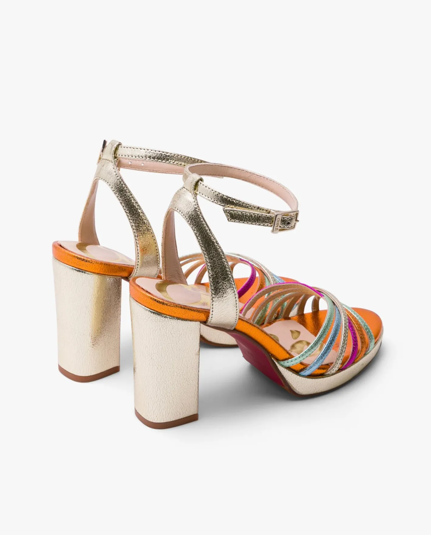 Cuplé Sandalia Plataforma Tiras Lame Metalizado Multicol^Mujer Sandalias