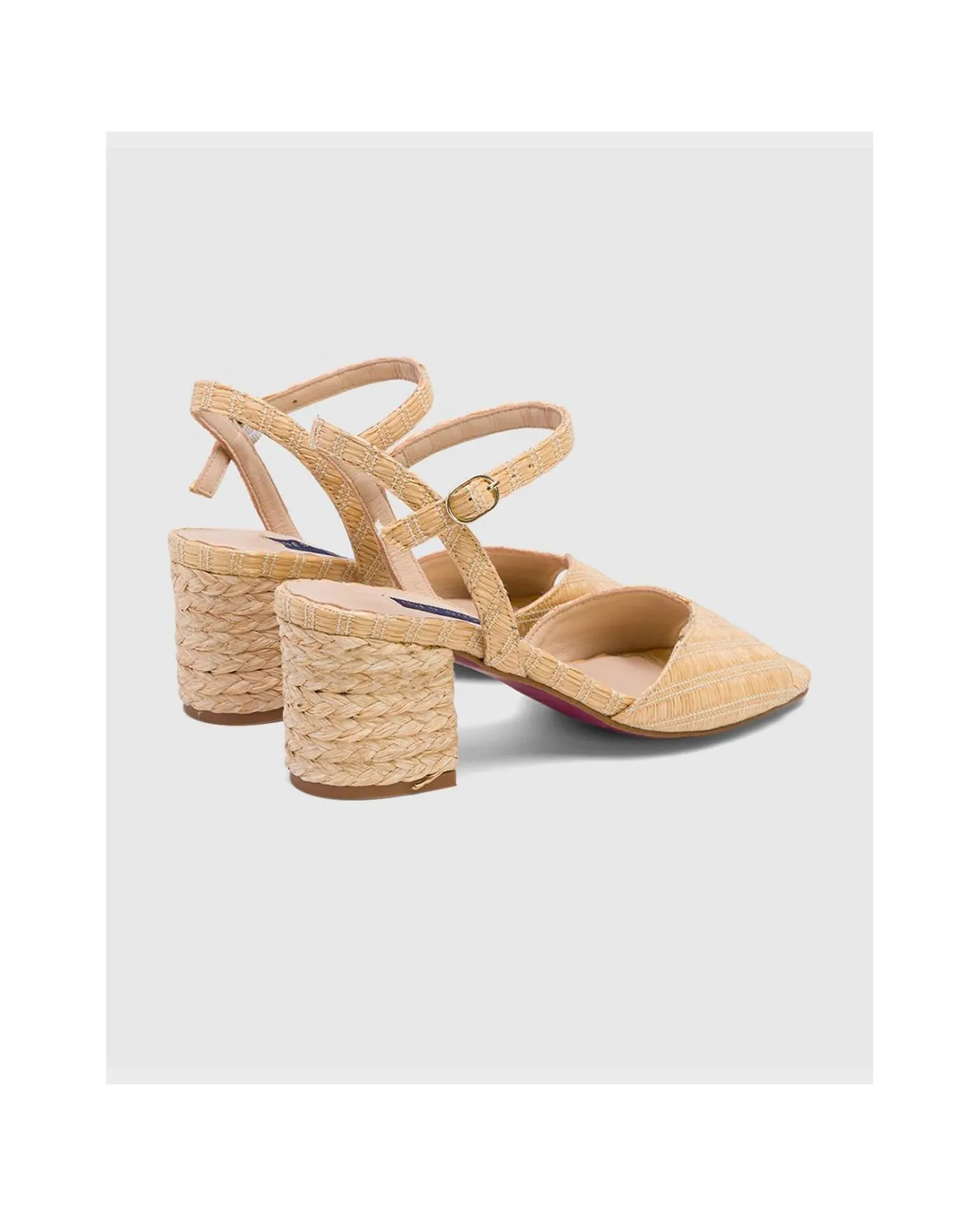 Cuplé Sandalia Sanlucar Rafia Cuero^Mujer Zapatos Tacón