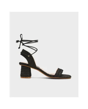 Cuplé Sandalia Zahara Rafia Negro^Mujer Zapatos Tacón