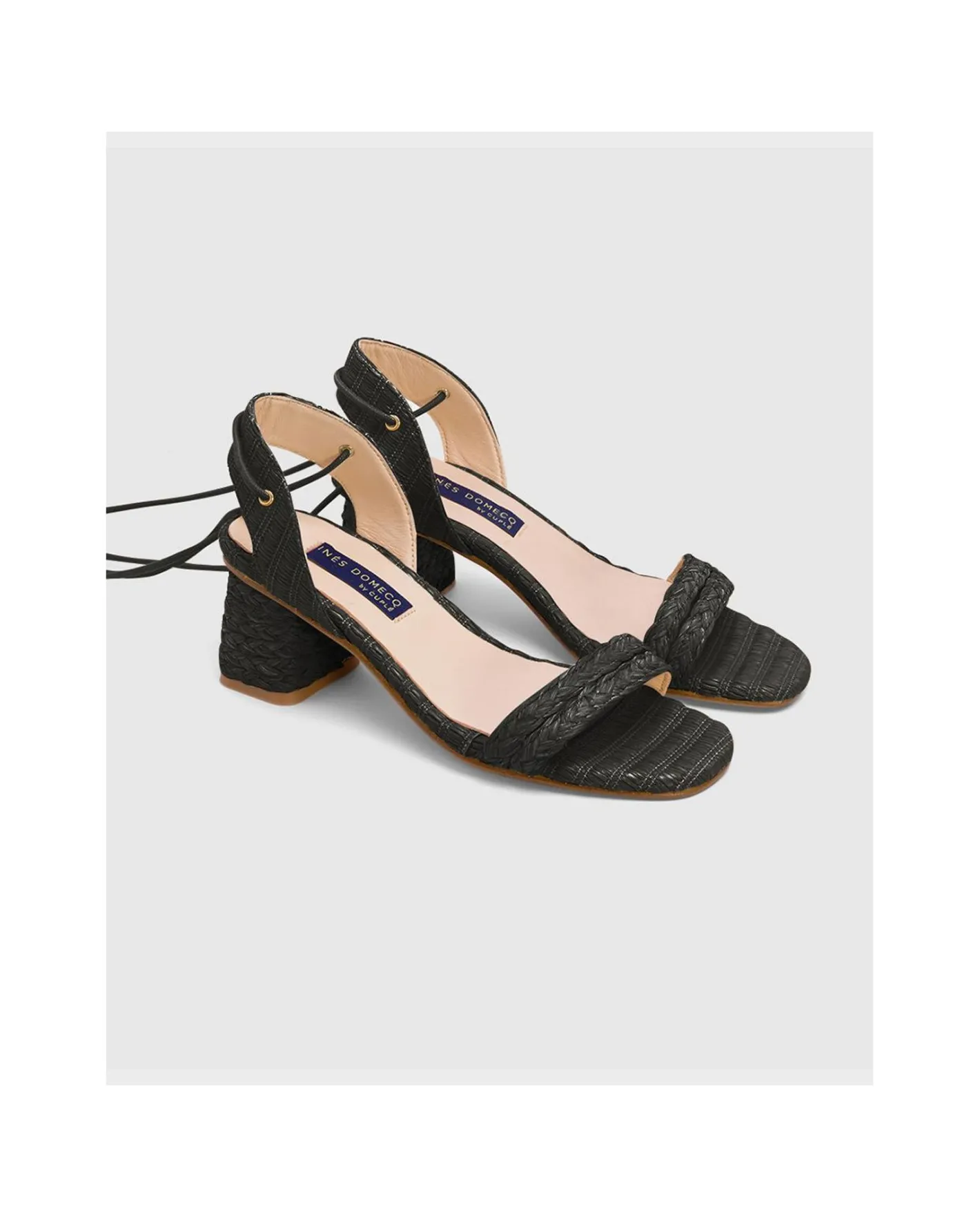 Cuplé Sandalia Zahara Rafia Negro^Mujer Zapatos Tacón
