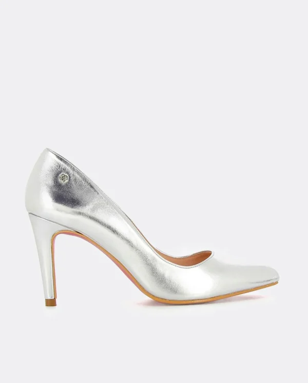 Cuplé Stiletto Napa Lame Argento Napa Metalizado Plata^Mujer Salones & Stilletos