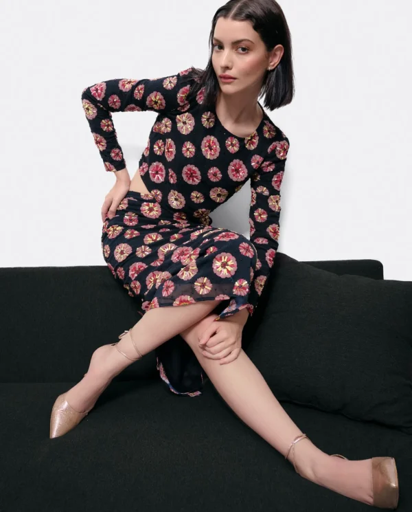 Cuplé Top Gasa Estampado Flor Multi^Mujer Camisas Y Tops