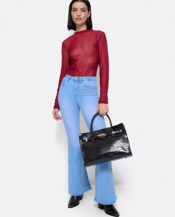Cuplé Top Tul Burdeos^Mujer Camisas Y Tops