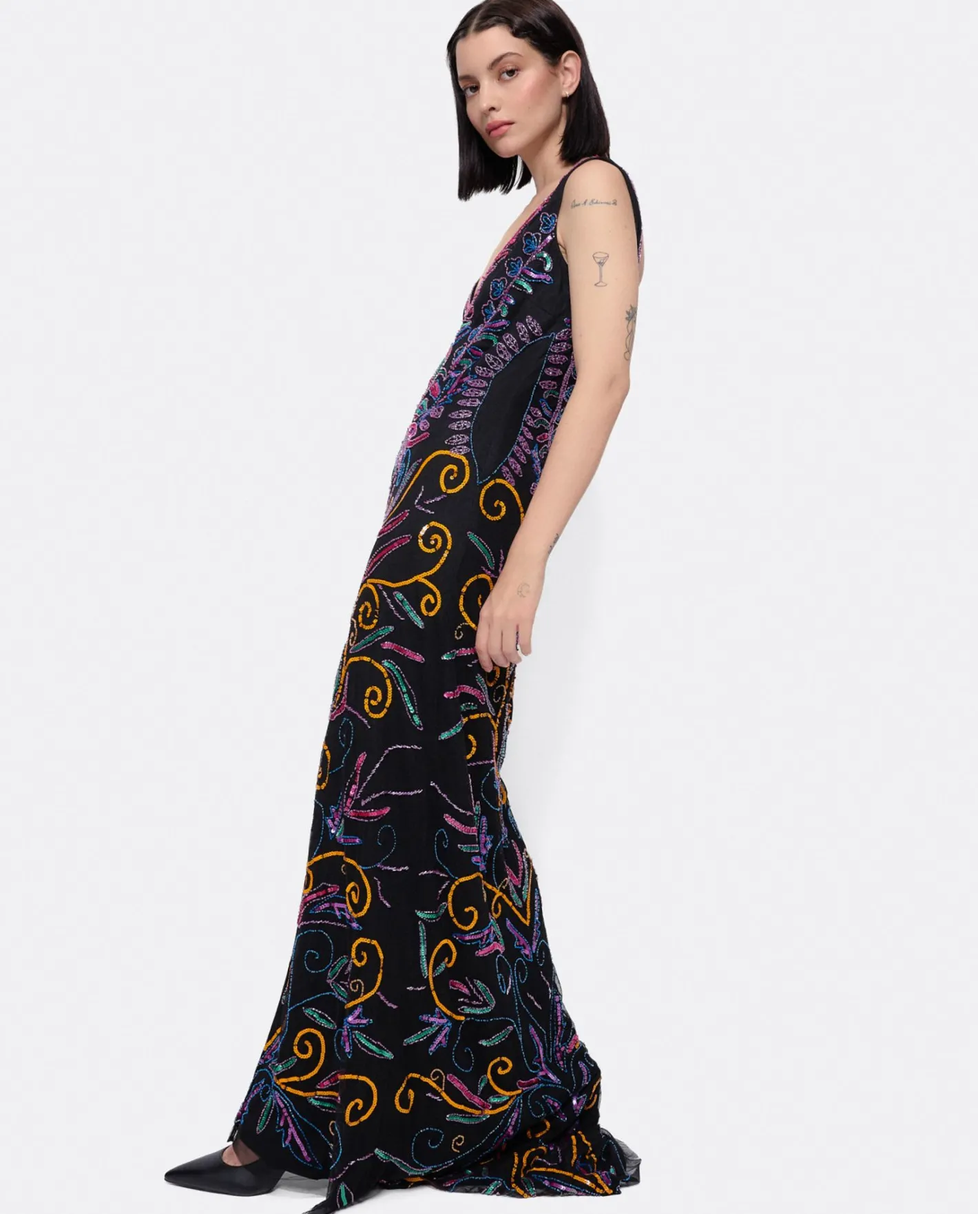 Cuplé Vestido Etnico Textil Cuentas Multicolor^Mujer Vestidos