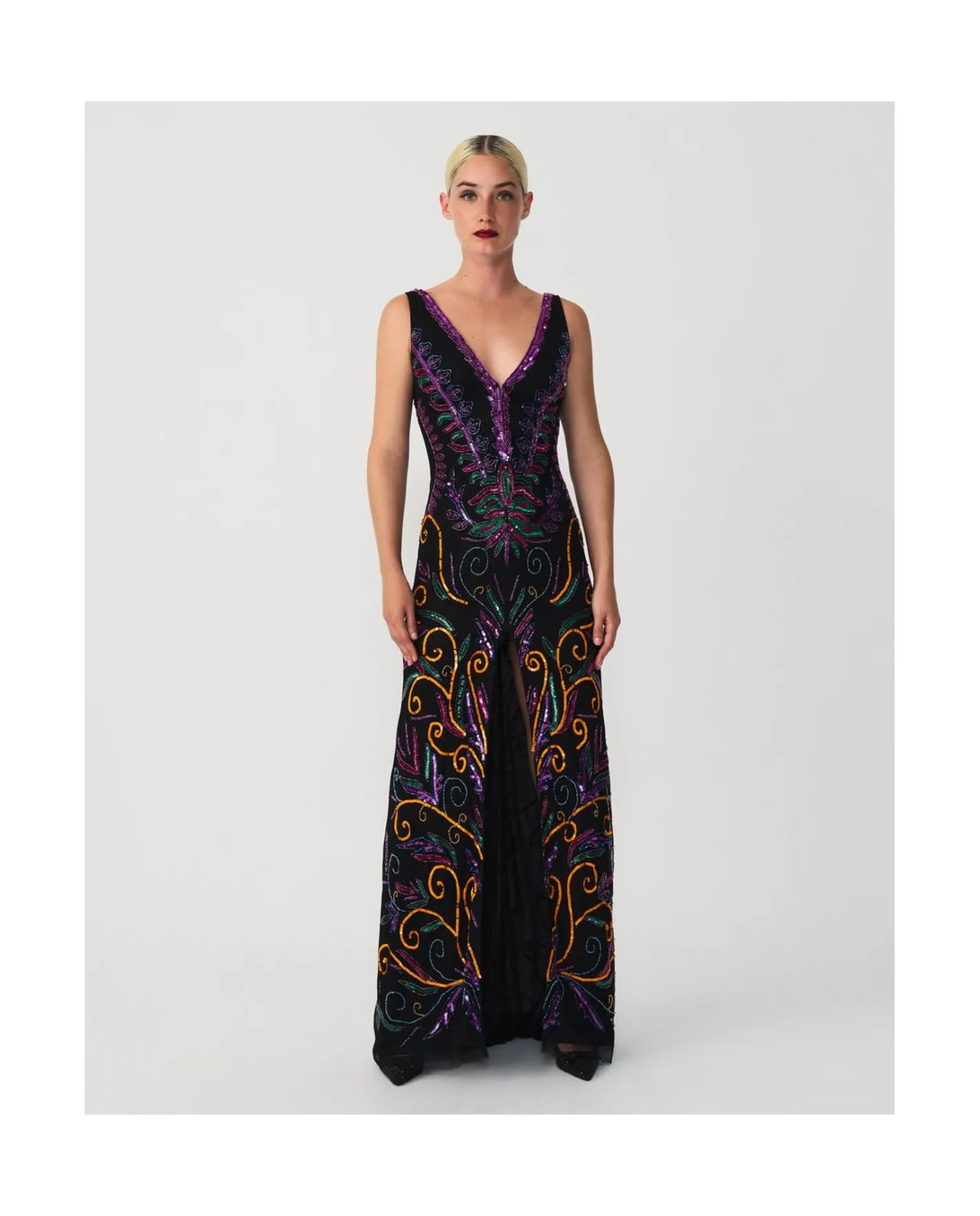 Cuplé Vestido Etnico Textil Cuentas Multicolor^Mujer Vestidos