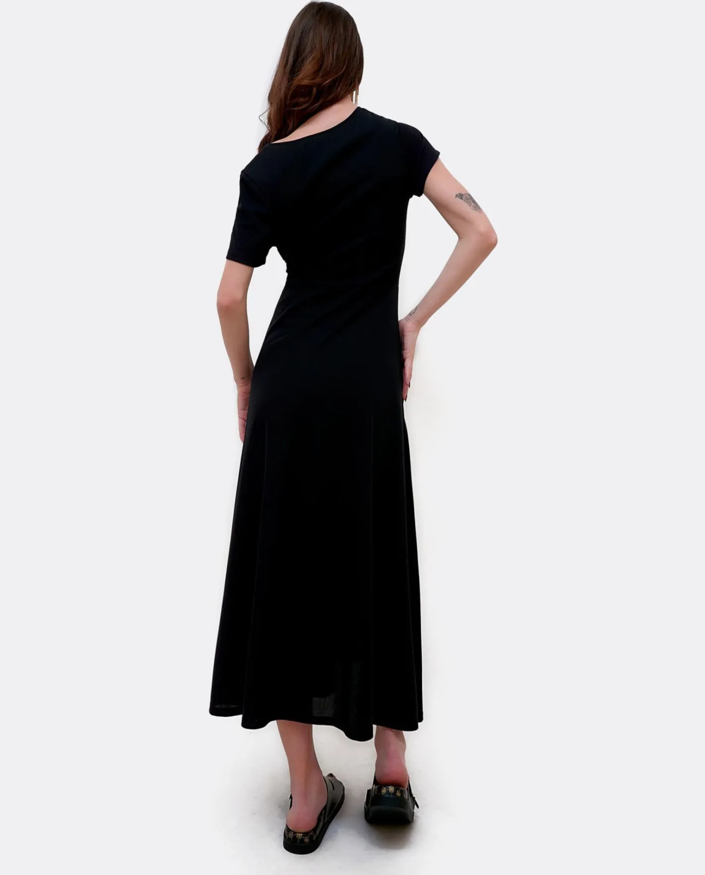 Cuplé Vestido Manga Corta Nudo Delantero Punto Circular^Mujer Vestidos