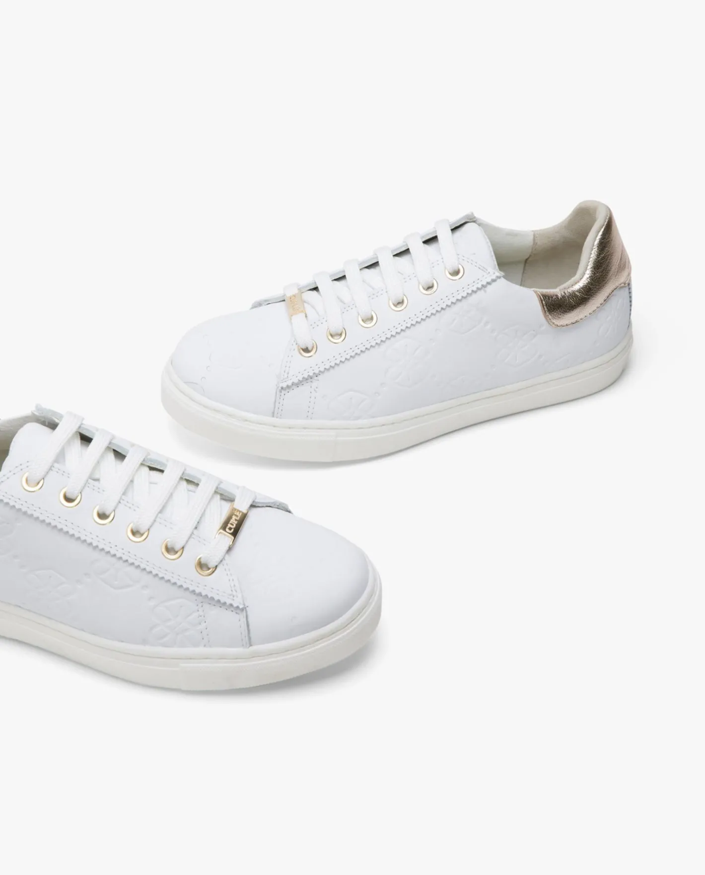Cuplé Zapatillas Piel Logos Blanco^Mujer Deportivas