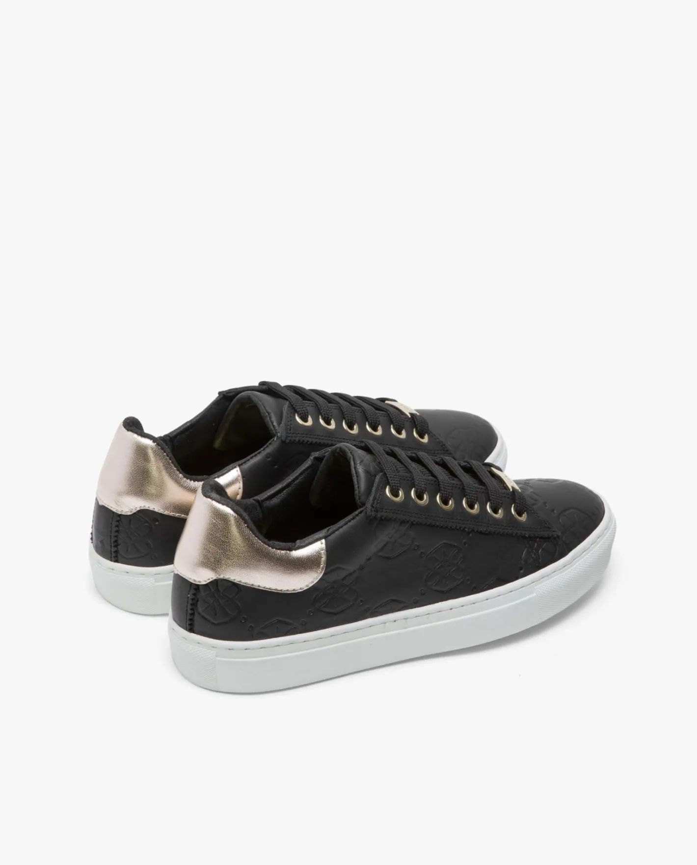 Cuplé Zapatillas Piel Logos Negro^Mujer Deportivas
