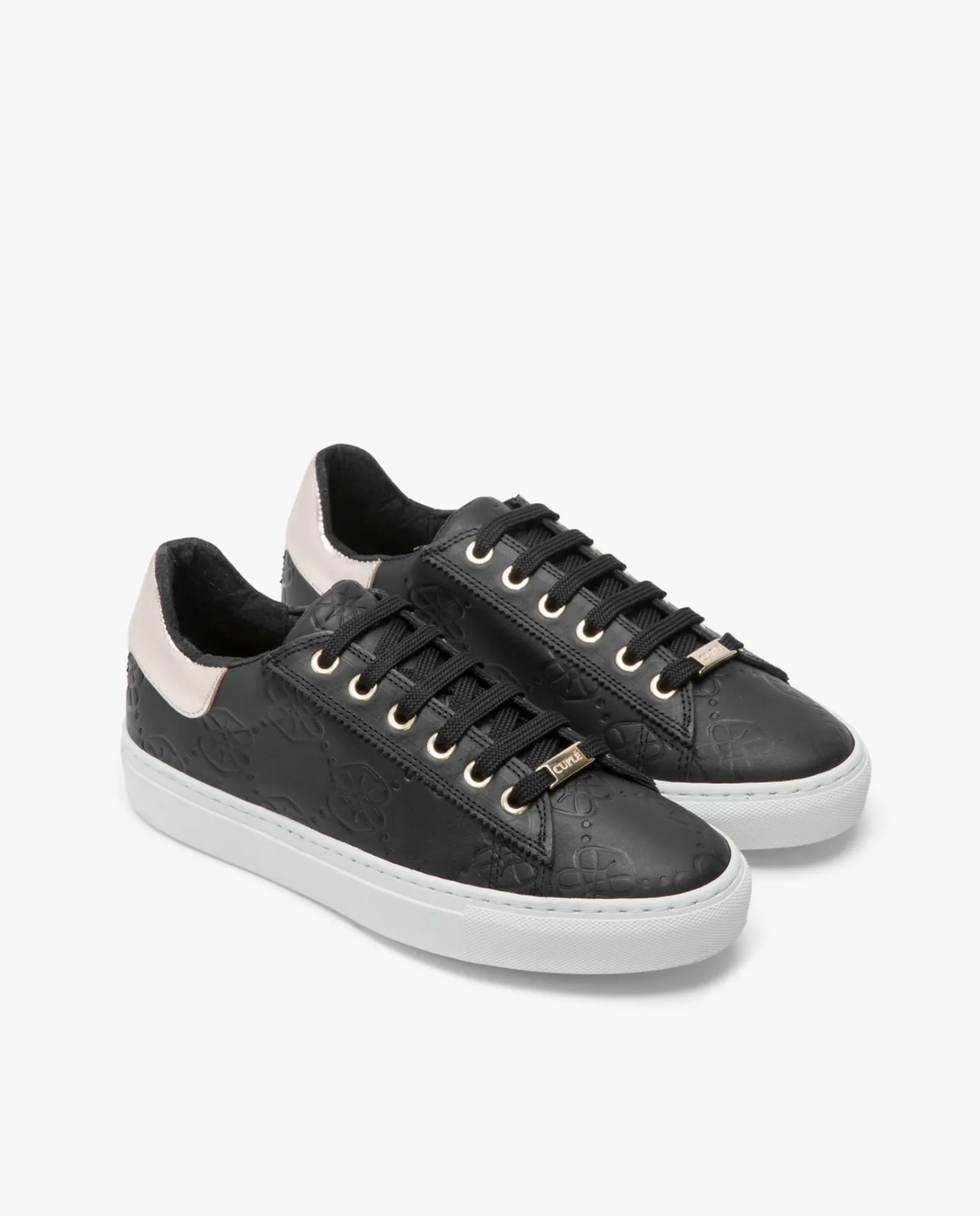 Cuplé Zapatillas Piel Logos Negro^Mujer Deportivas